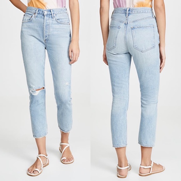 Agolde Denim - AGOLDE Riley High Rise Straight Crop Jeans 444